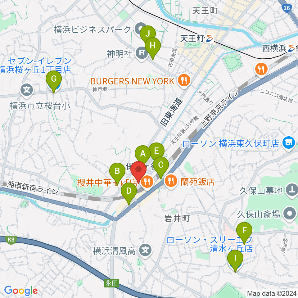 泉ギター教室周辺のコンビニエンスストア一覧地図