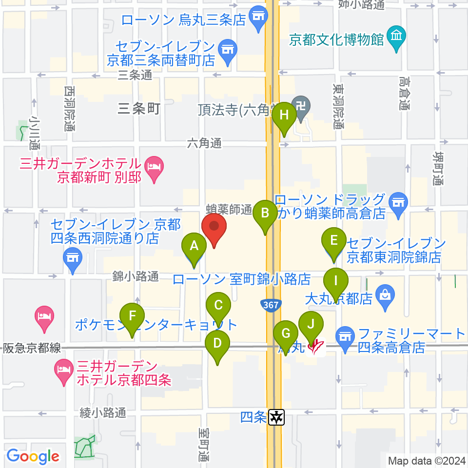 京都芸術センター周辺のコンビニエンスストア一覧地図