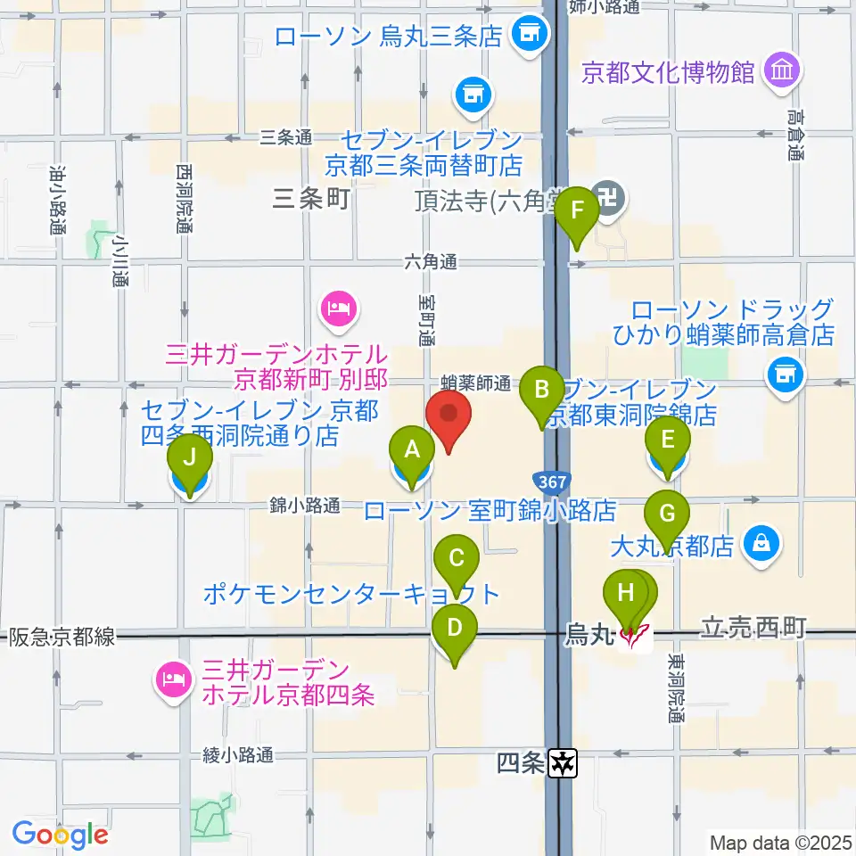 京都芸術センター周辺のコンビニエンスストア一覧地図