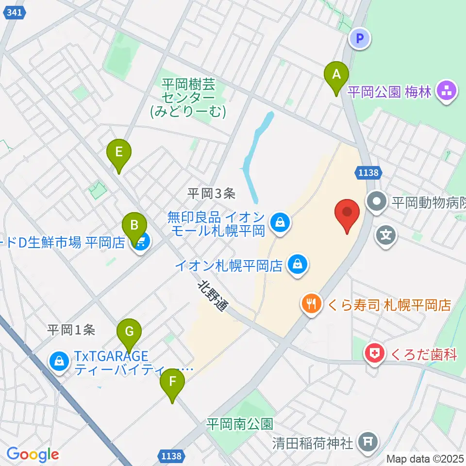 札幌カルチャーセンター平岡周辺のコンビニエンスストア一覧地図