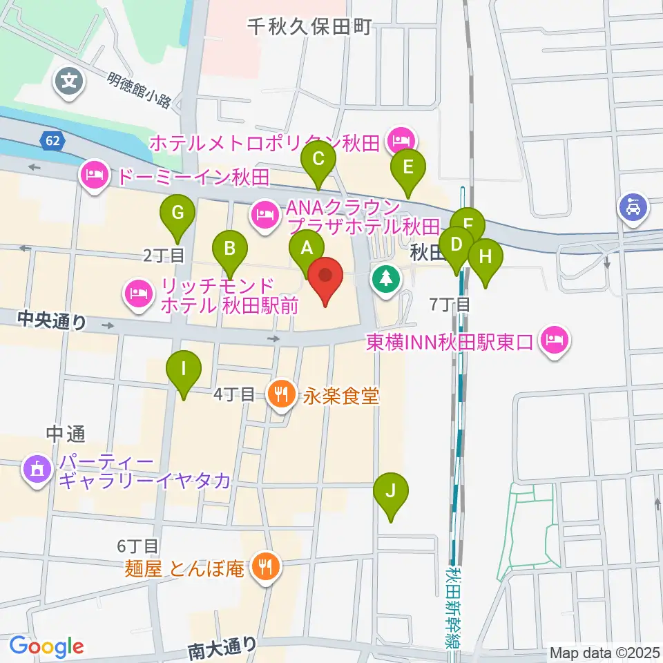 秋田カルチャースクール周辺のコンビニエンスストア一覧地図