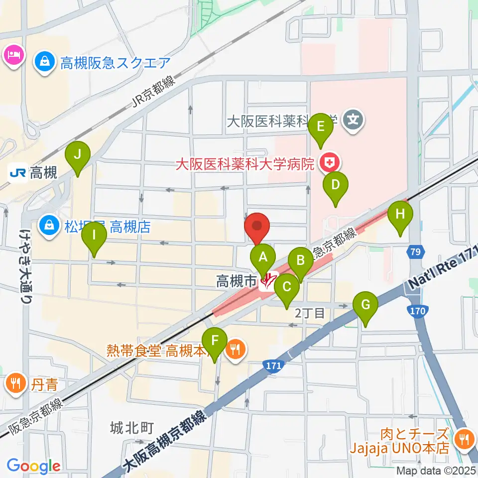 高槻ナッシュビルウエスト周辺のコンビニエンスストア一覧地図