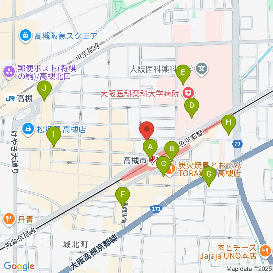 高槻ナッシュビルウエスト周辺のコンビニエンスストア一覧地図