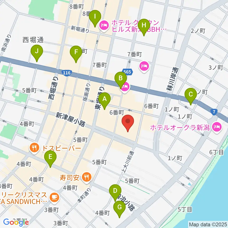 ヨークカルチャーセンター新潟周辺のコンビニエンスストア一覧地図