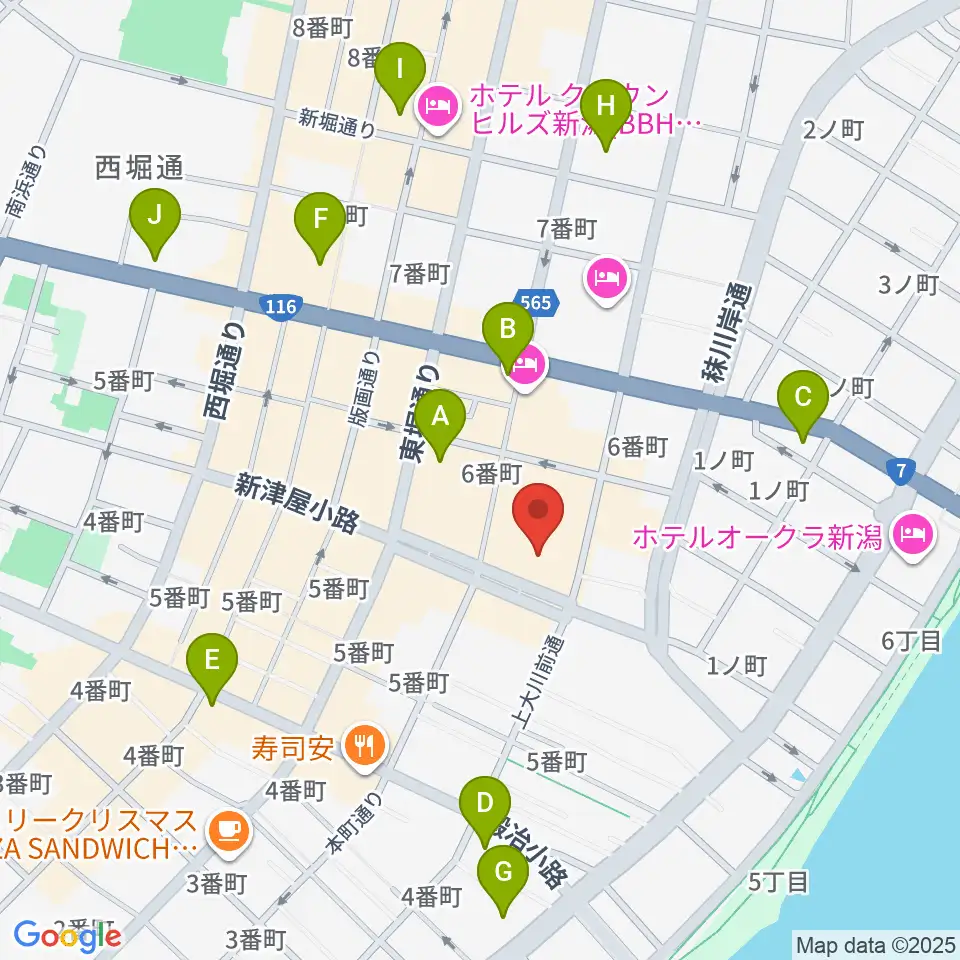 ヨークカルチャーセンター新潟周辺のコンビニエンスストア一覧地図