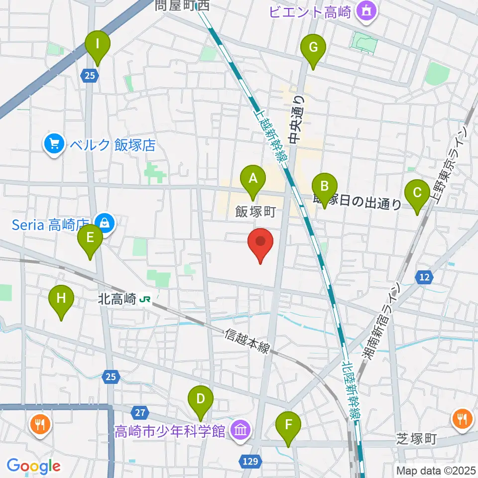 高崎カルチャーセンター周辺のコンビニエンスストア一覧地図