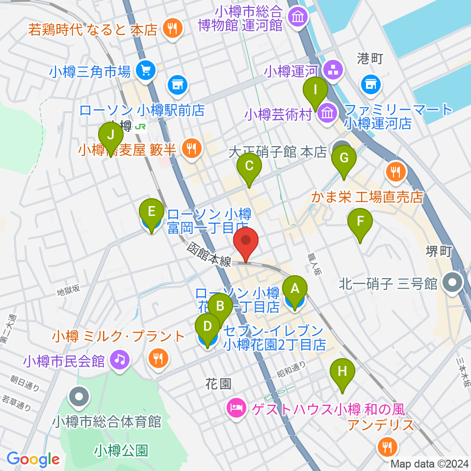 小樽ニューポート周辺のコンビニエンスストア一覧地図