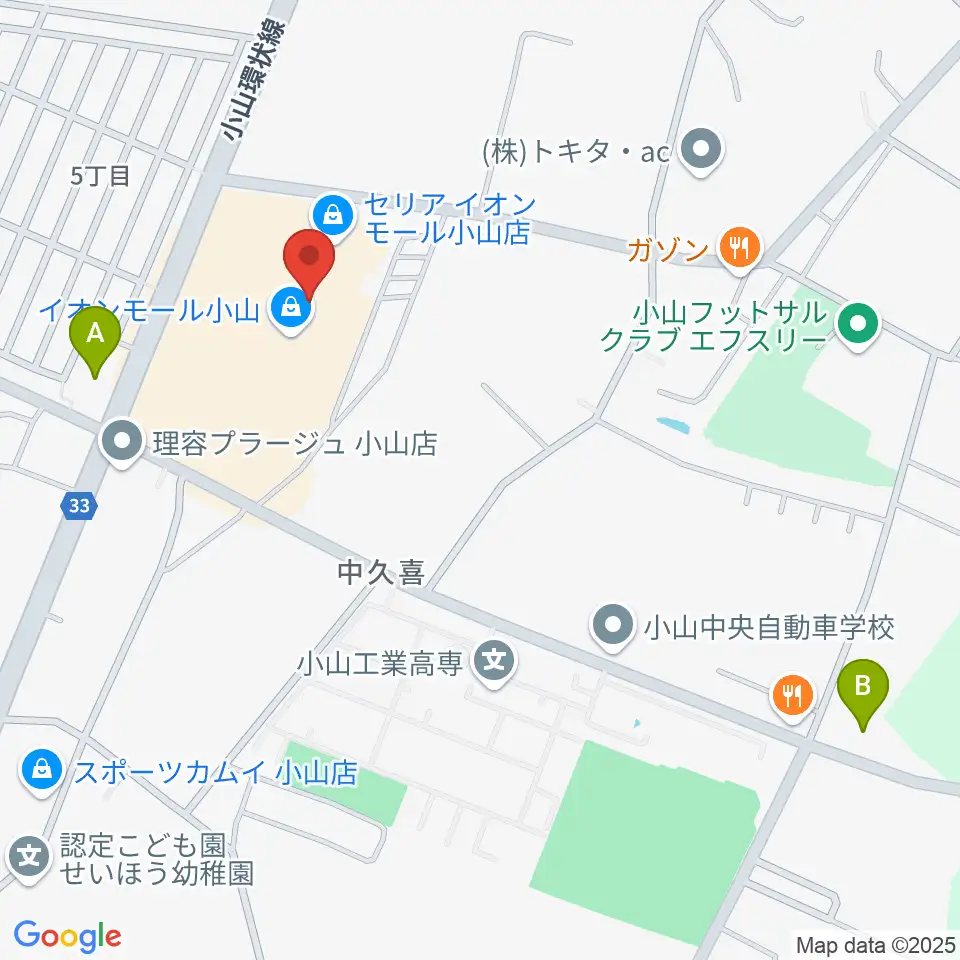 小山カルチャーセンター周辺のコンビニエンスストア一覧地図