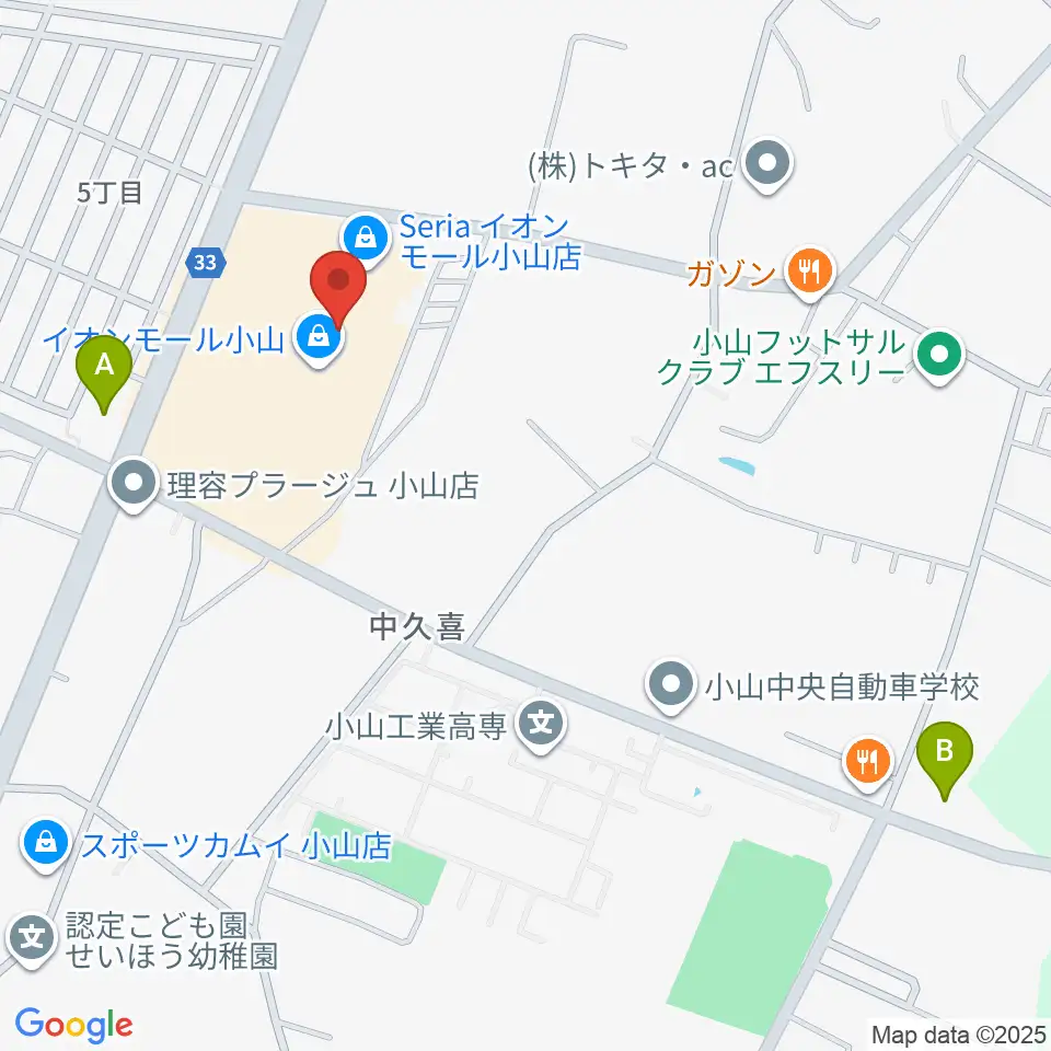 小山カルチャーセンター周辺のコンビニエンスストア一覧地図