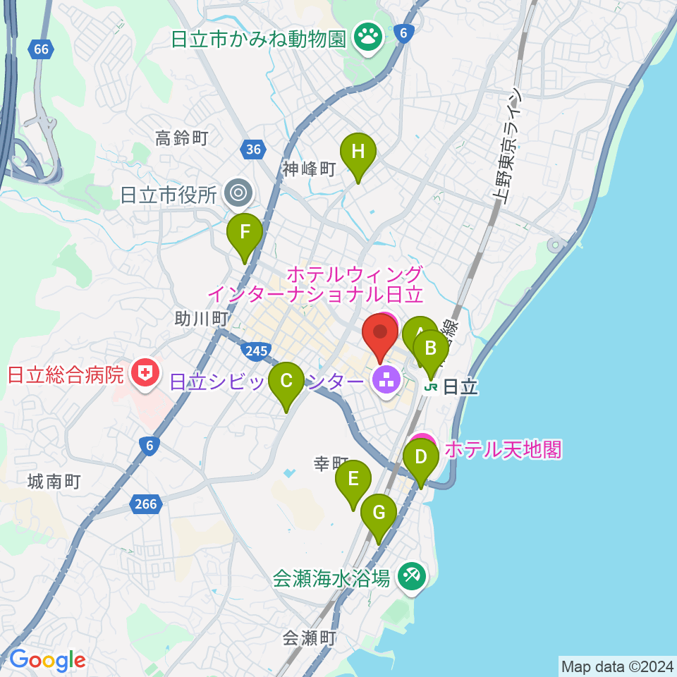 日立カルチャープラザ周辺のコンビニエンスストア一覧地図