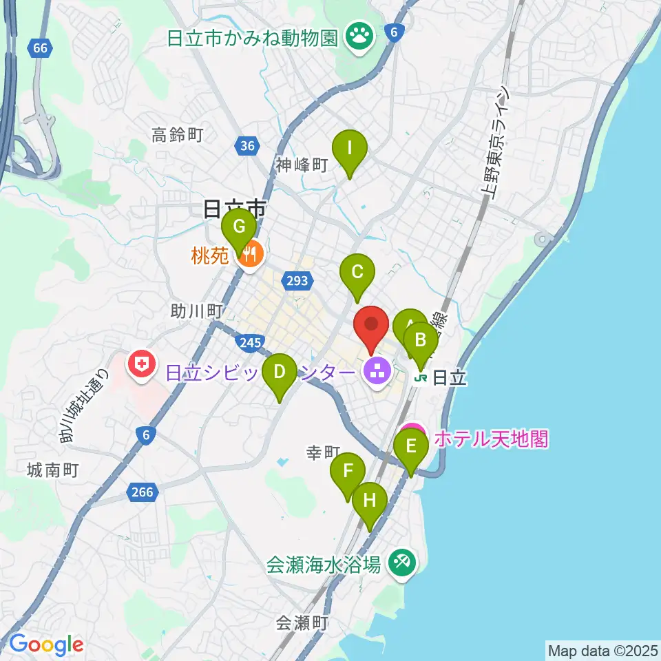 日立カルチャープラザ周辺のコンビニエンスストア一覧地図