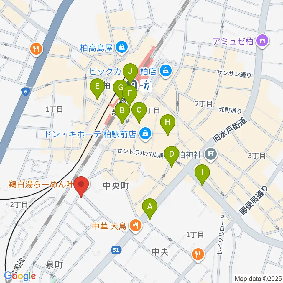 メアボイストレーニング柏周辺のコンビニエンスストア一覧地図