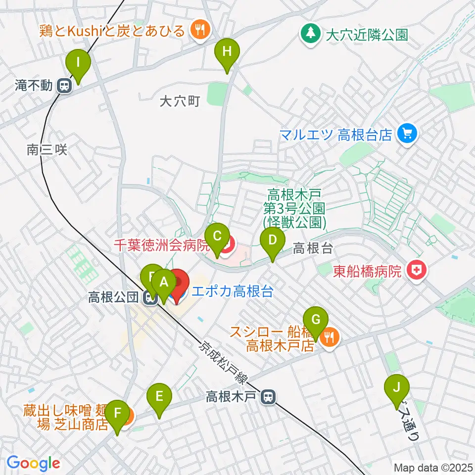 高根台カルチャーセンター周辺のコンビニエンスストア一覧地図