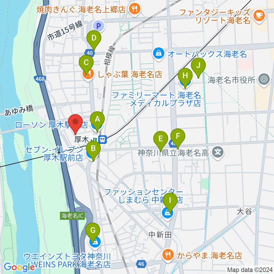 山脇ピアノ教室周辺のコンビニエンスストア一覧地図