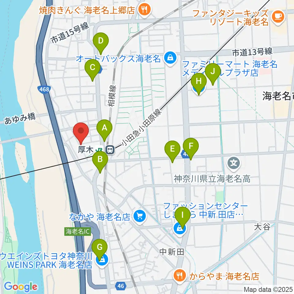 山脇ピアノ教室周辺のコンビニエンスストア一覧地図