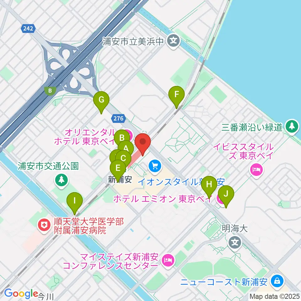 新浦安カルチャープラザ周辺のコンビニエンスストア一覧地図