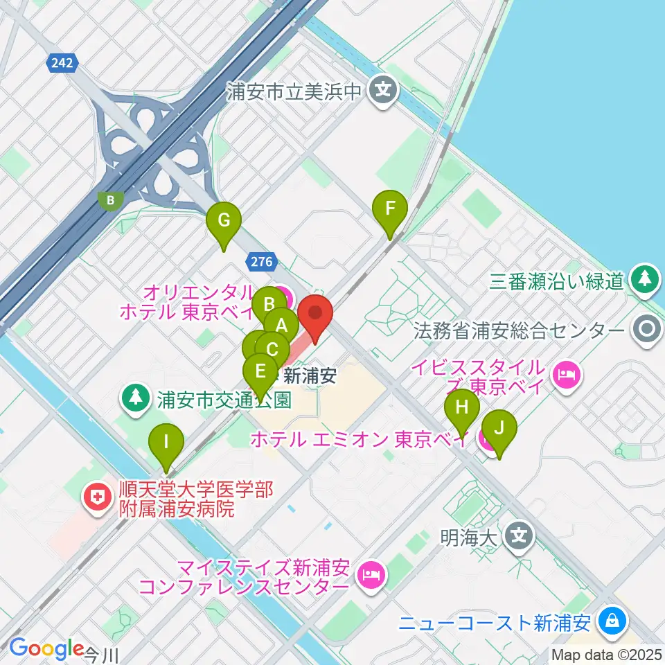 新浦安カルチャープラザ周辺のコンビニエンスストア一覧地図