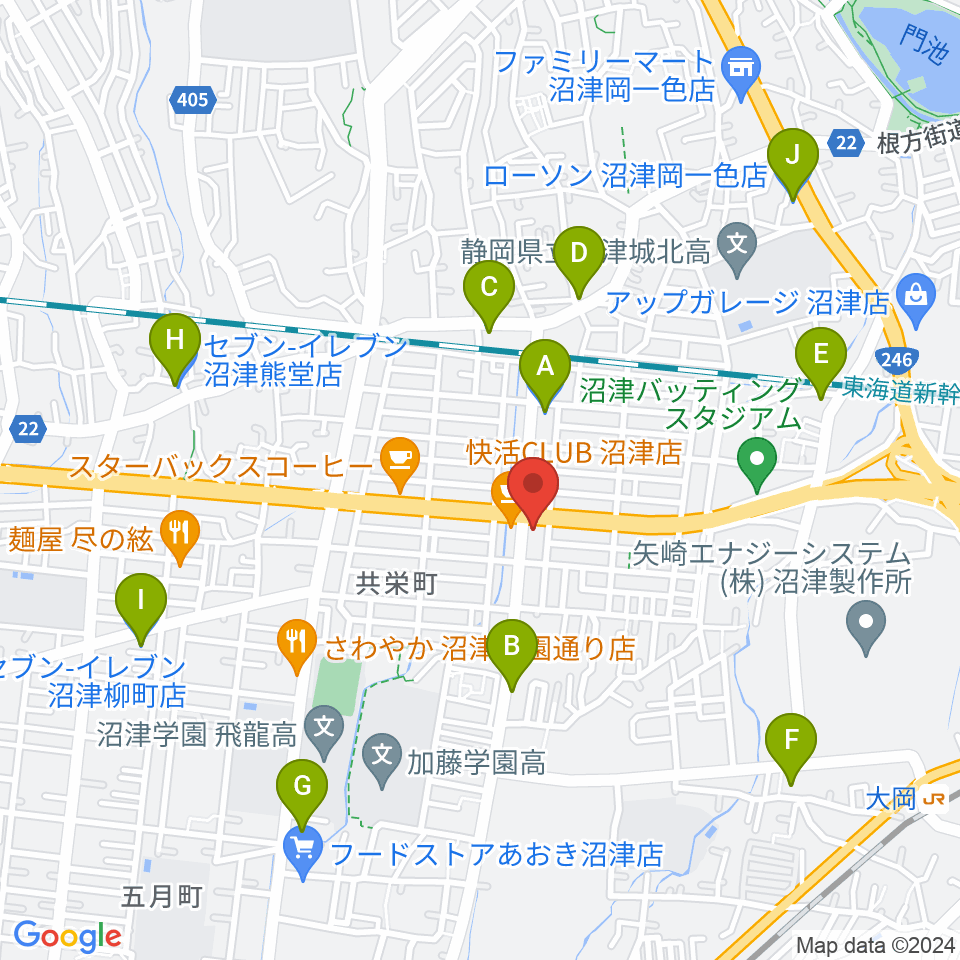 すみやグッディ沼津店周辺のコンビニエンスストア一覧地図