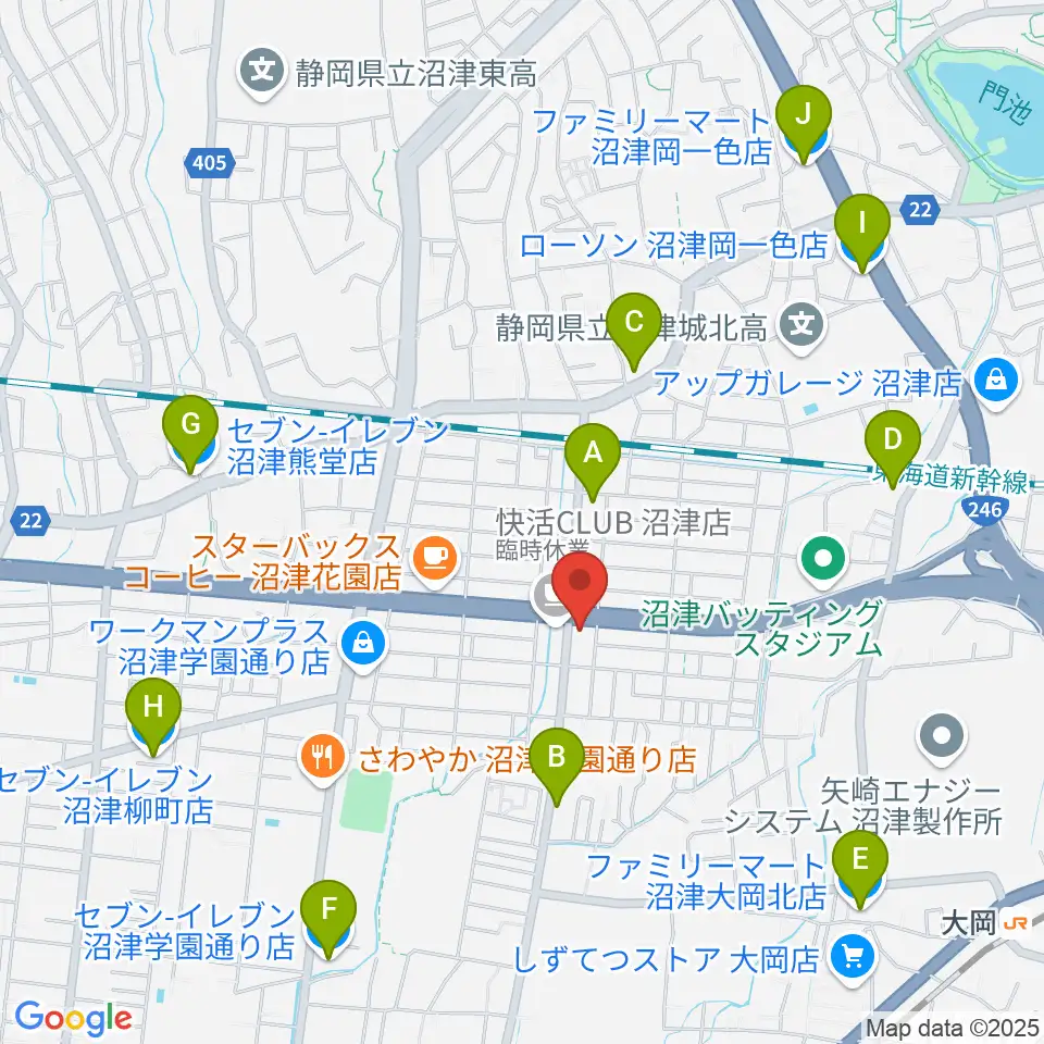 すみやグッディ沼津店周辺のコンビニエンスストア一覧地図