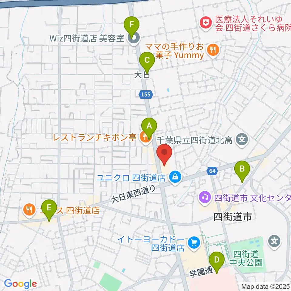 四街道カルチャーセンター周辺のコンビニエンスストア一覧地図