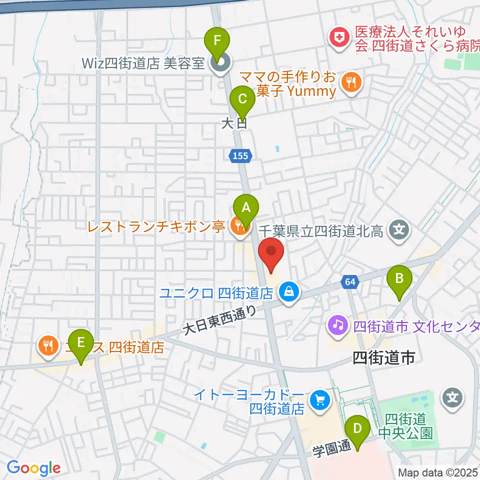 四街道カルチャーセンター周辺のコンビニエンスストア一覧地図