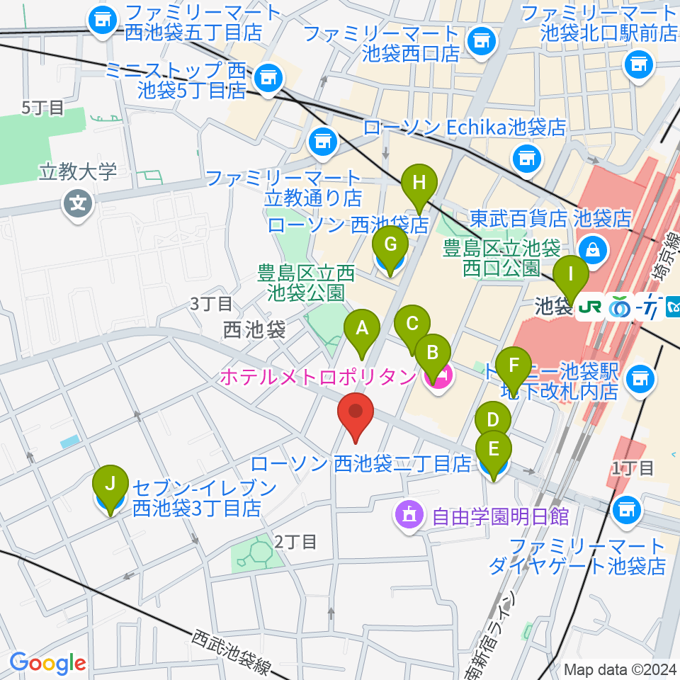 としま産業振興プラザ IKE・Biz周辺のコンビニエンスストア一覧地図