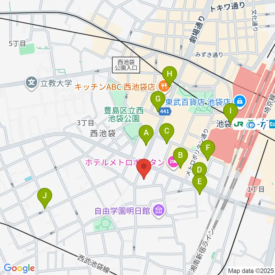 としま産業振興プラザ IKE・Biz周辺のコンビニエンスストア一覧地図