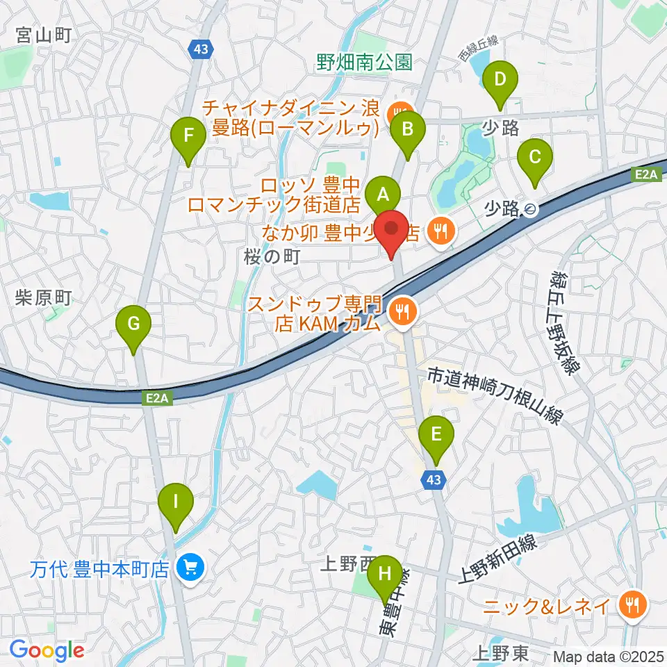 豊中リップセカンド周辺のコンビニエンスストア一覧地図