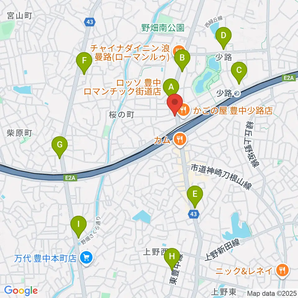 豊中リップセカンド周辺のコンビニエンスストア一覧地図