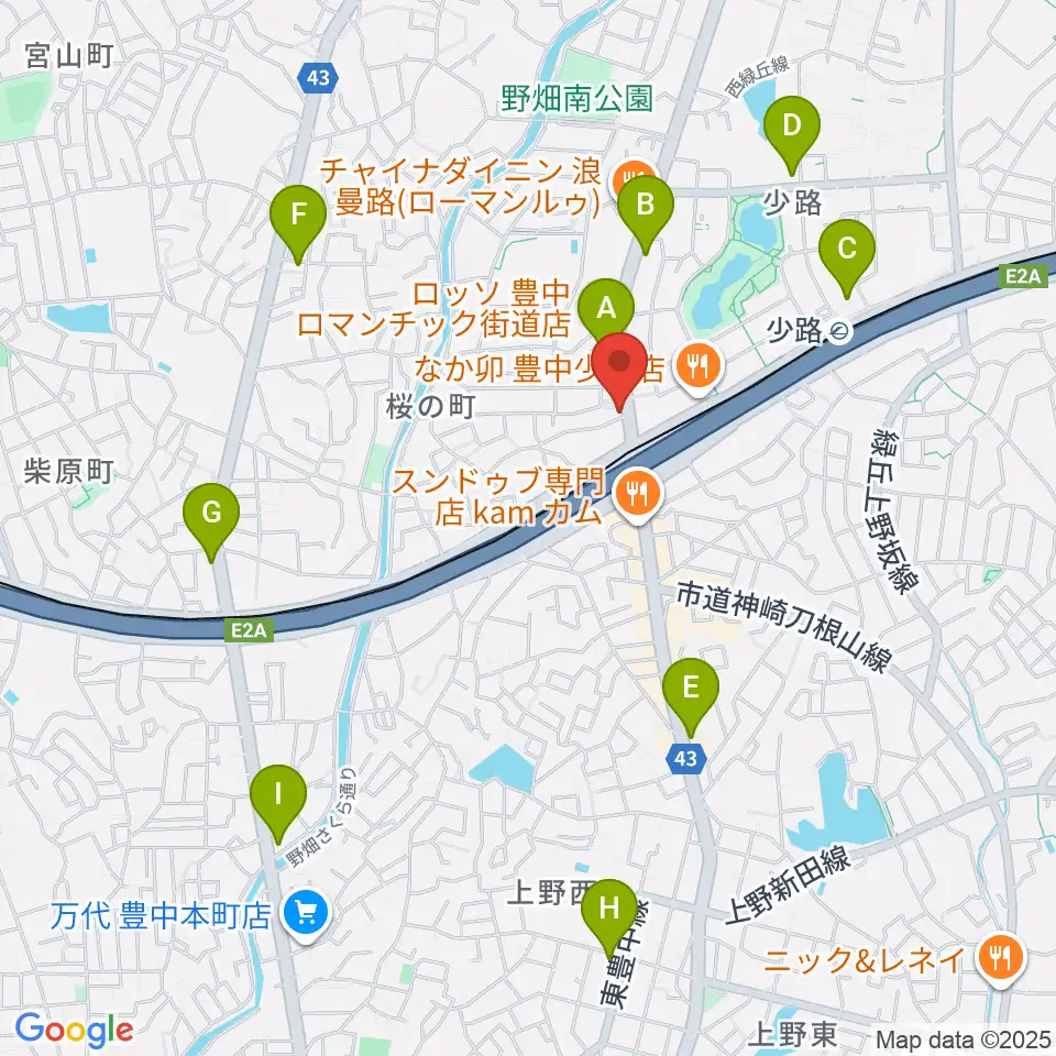 豊中リップセカンド周辺のコンビニエンスストア一覧地図