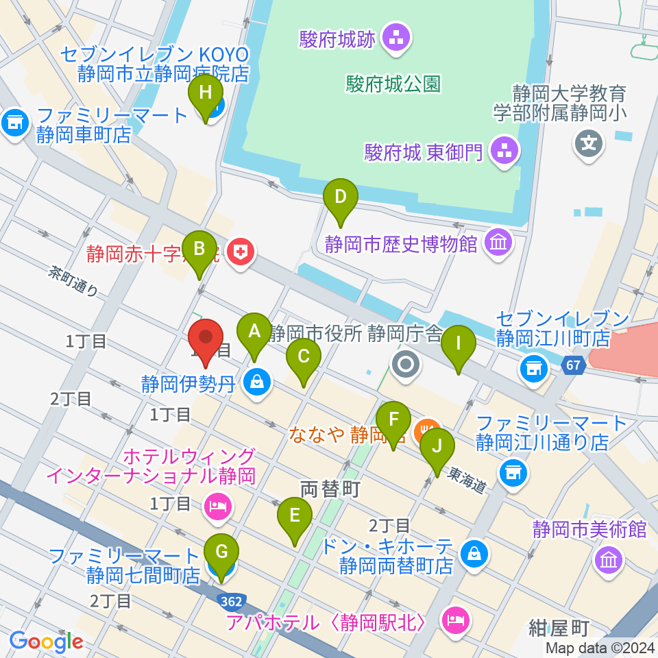 すみやグッディ本店周辺のコンビニエンスストア一覧地図