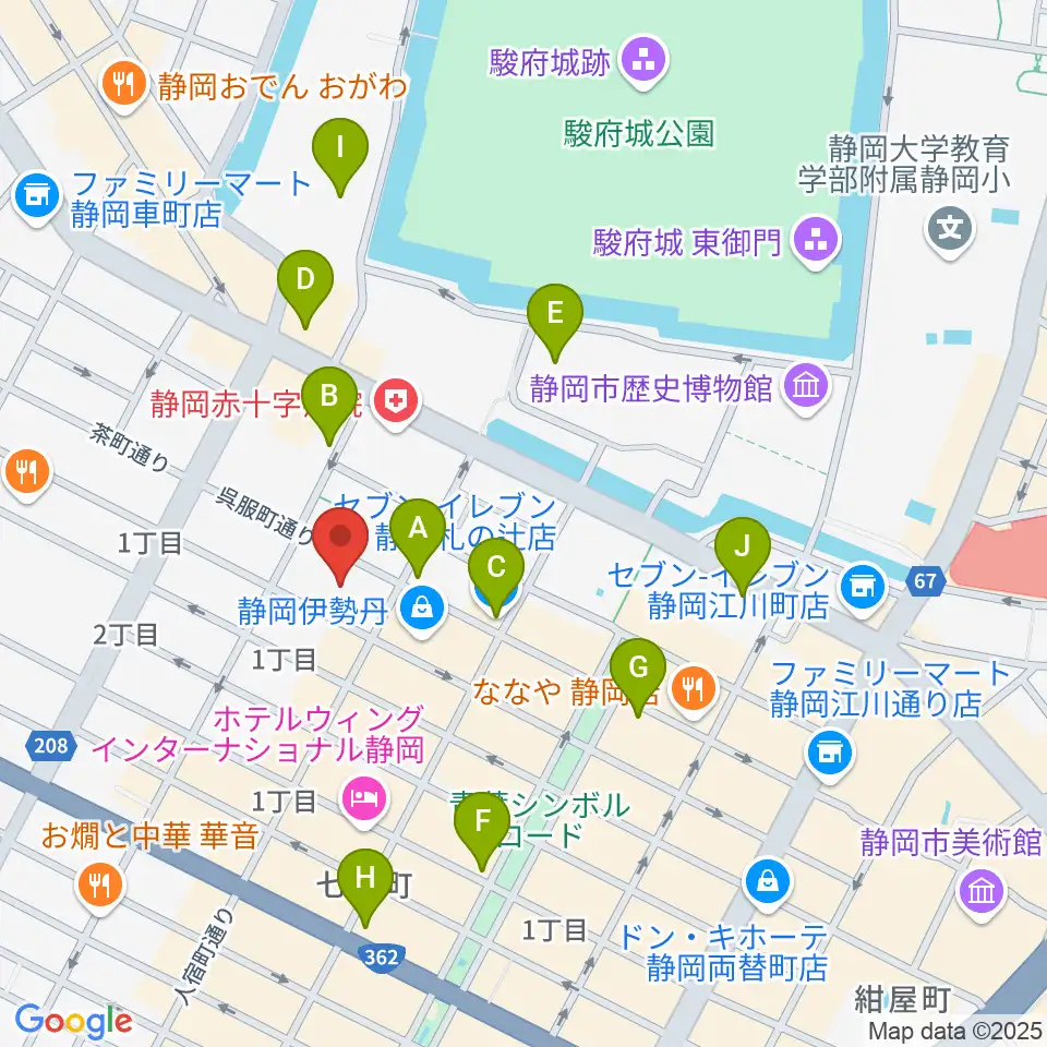 すみやグッディ本店周辺のコンビニエンスストア一覧地図