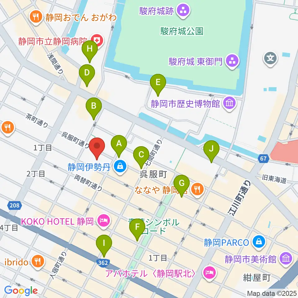 すみやグッディ本店周辺のコンビニエンスストア一覧地図