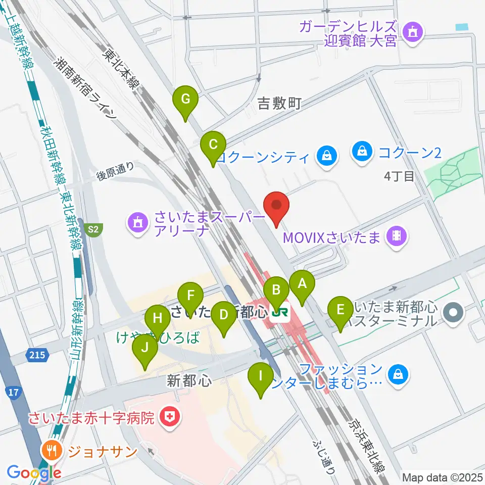 コクーンシティカルチャーセンター周辺のコンビニエンスストア一覧地図