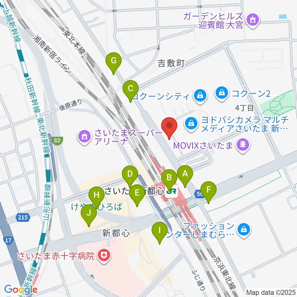コクーンシティカルチャーセンター周辺のコンビニエンスストア一覧地図