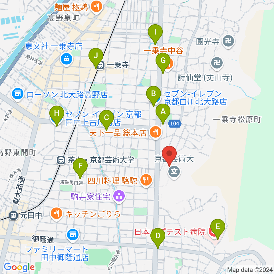 京都芸術劇場 春秋座周辺のコンビニエンスストア一覧地図