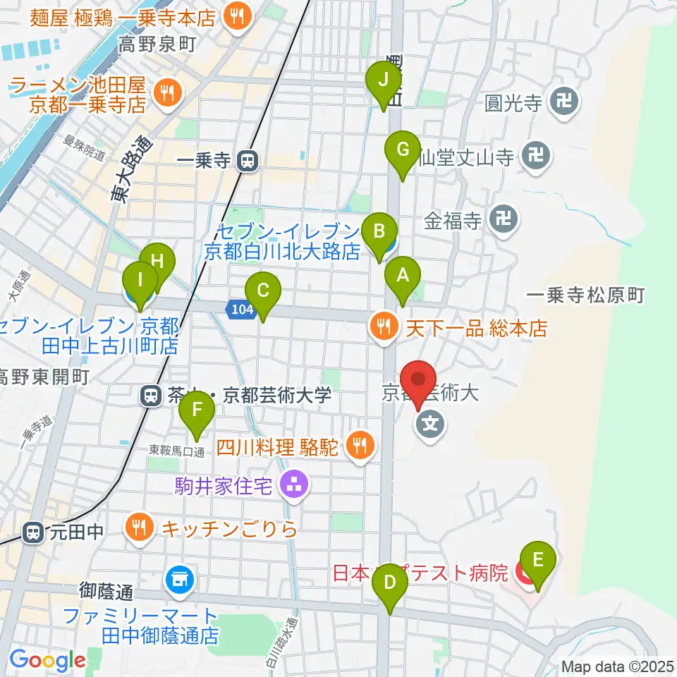 京都芸術劇場 春秋座周辺のコンビニエンスストア一覧地図