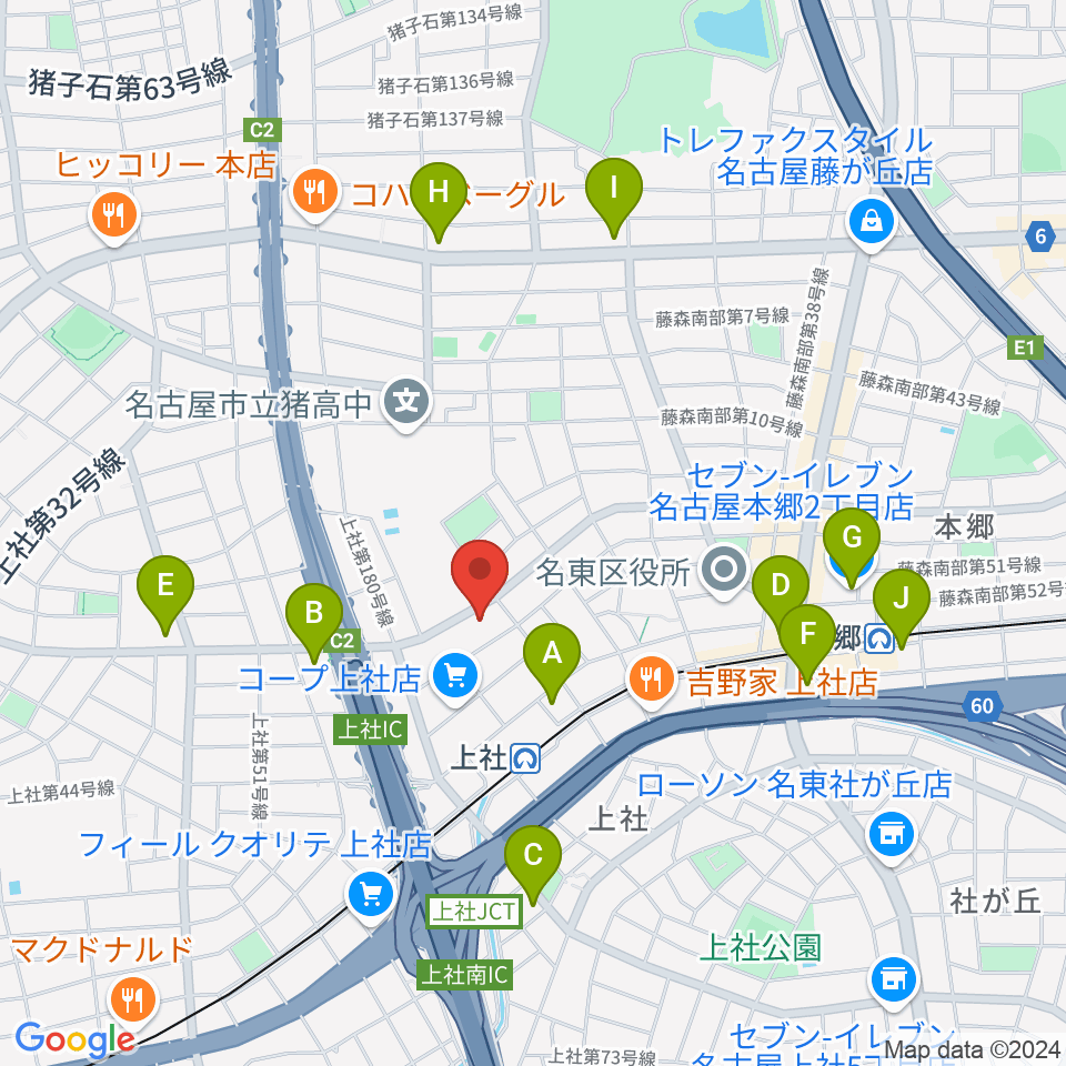 ライブ・ギャラリー 元周辺のコンビニエンスストア一覧地図