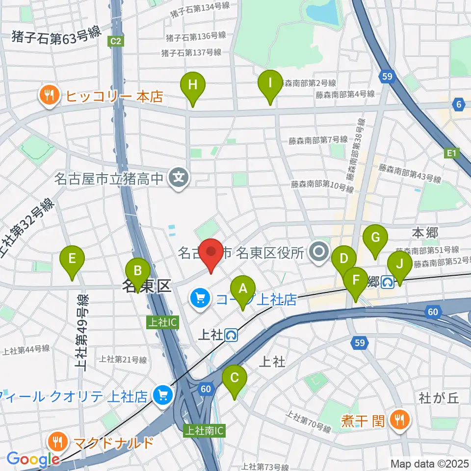 ライブ・ギャラリー 元周辺のコンビニエンスストア一覧地図