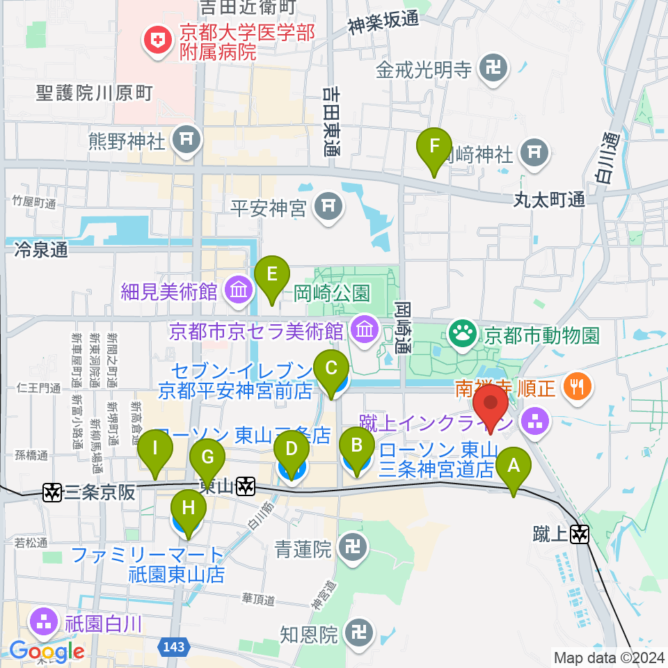 京都市国際交流会館kokoka周辺のコンビニエンスストア一覧地図