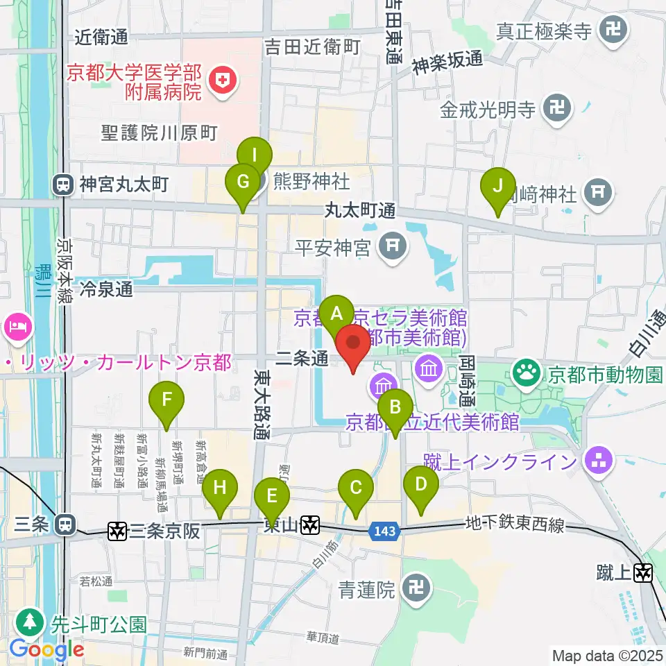 京都伝統産業ミュージアム周辺のコンビニエンスストア一覧地図