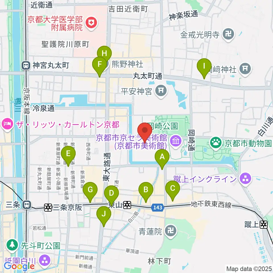 京都伝統産業ミュージアム周辺のコンビニエンスストア一覧地図
