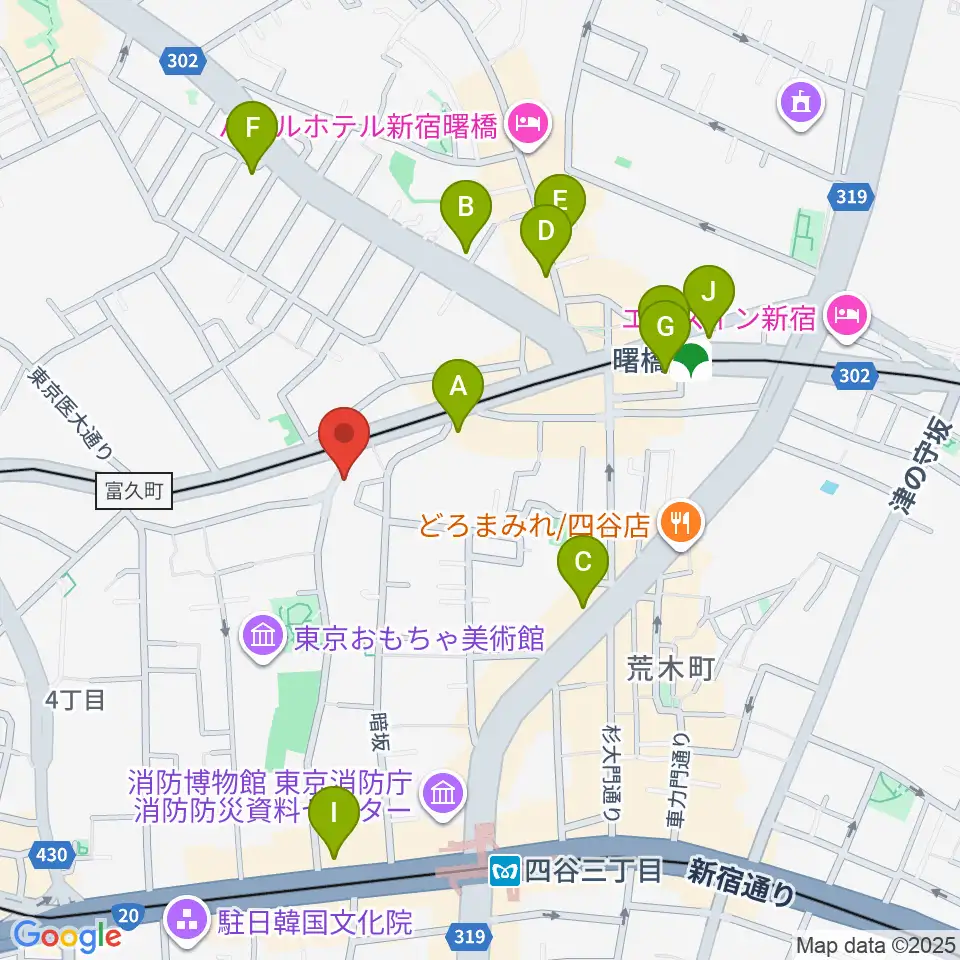 曙橋JAZZBAR FILL IN周辺のコンビニエンスストア一覧地図