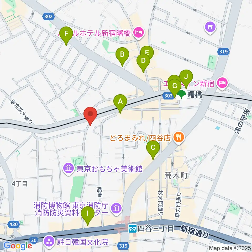 曙橋JAZZBAR FILL IN周辺のコンビニエンスストア一覧地図