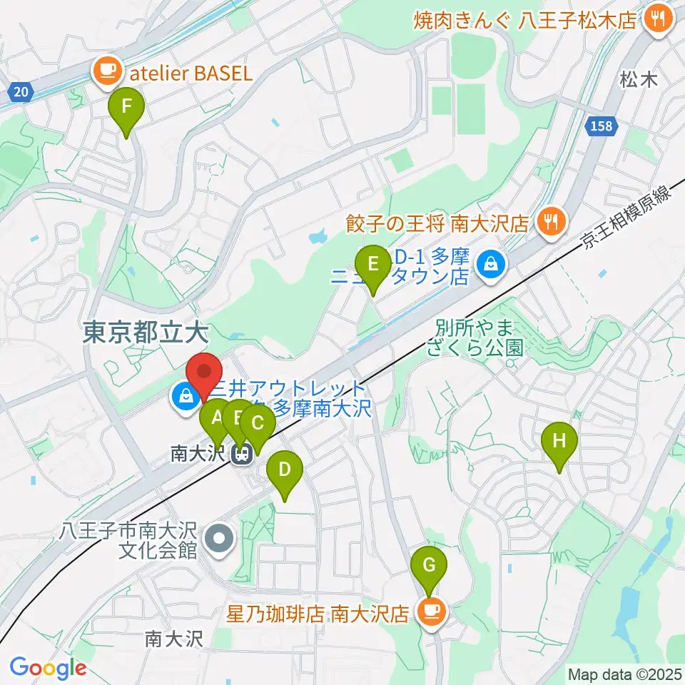 TAMAカルチャーカレッジ周辺のコンビニエンスストア一覧地図