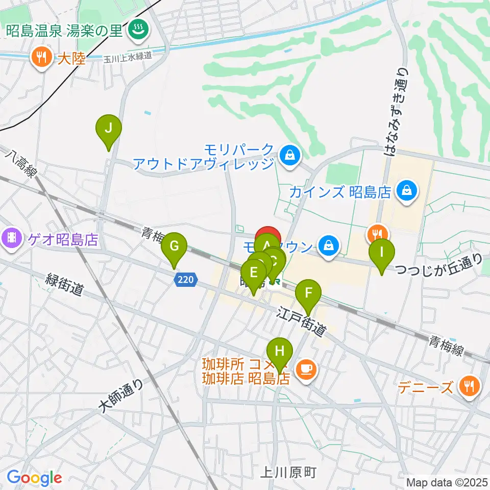 昭和の森カルチャーセンター周辺のコンビニエンスストア一覧地図