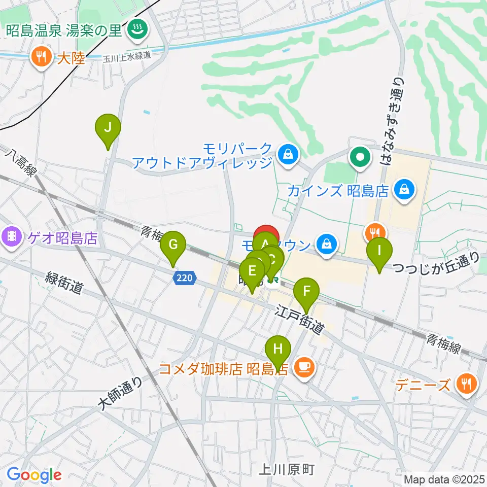 昭和の森カルチャーセンター周辺のコンビニエンスストア一覧地図