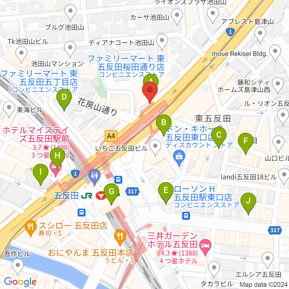 東京デザインセンター・ガレリアホール周辺のコンビニエンスストア一覧地図