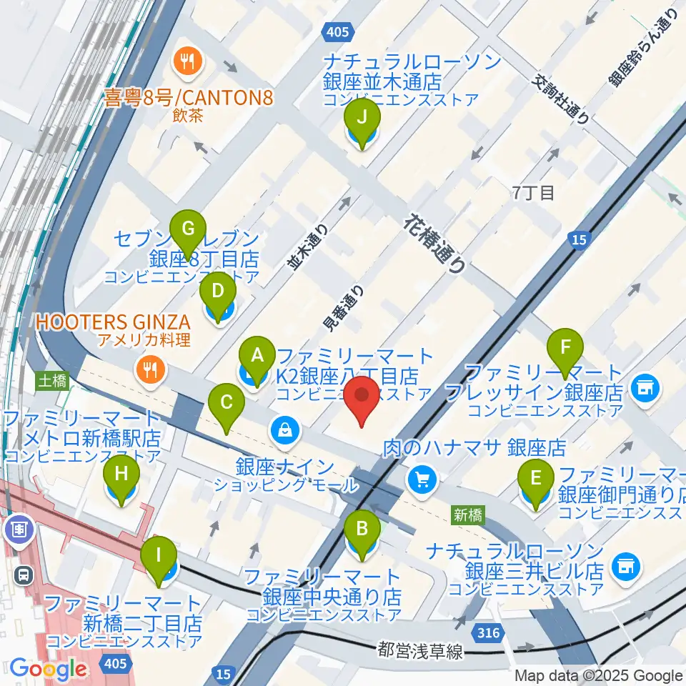 博品館劇場周辺のコンビニエンスストア一覧地図