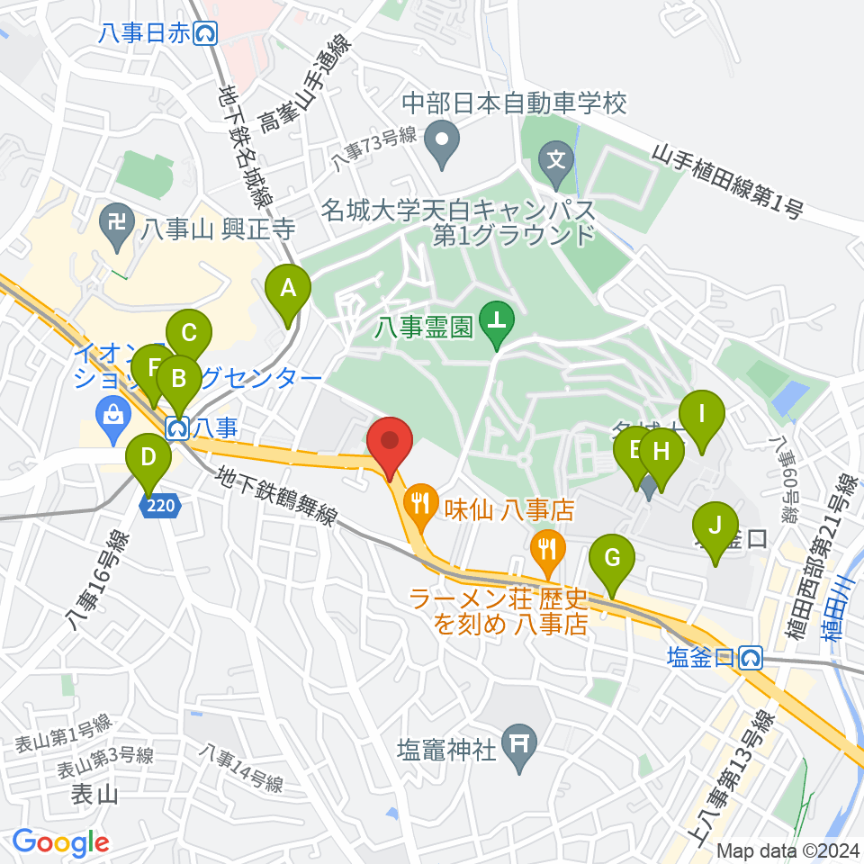 オサスタ周辺のコンビニエンスストア一覧地図